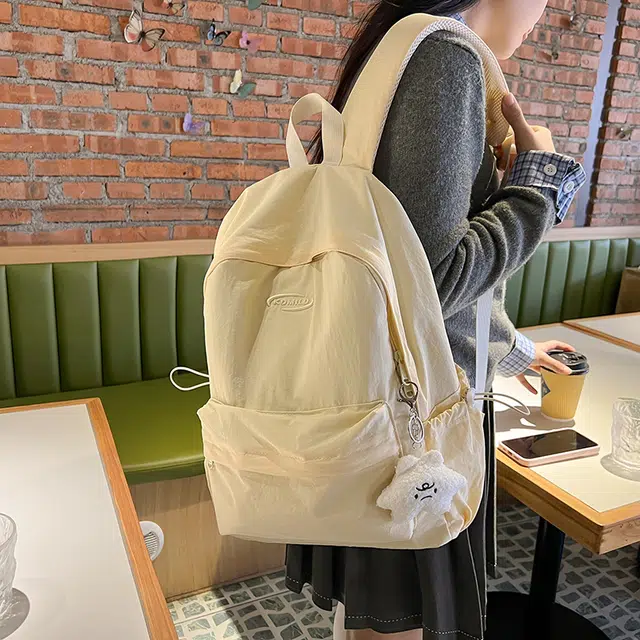 雅鹿 轻便简约纯色休闲百搭大学生上课包书包郊游风中学生 尼龙 双肩包背包 常规 男女同款情侣款 蓝色/黄色/红色/粉色/黑色