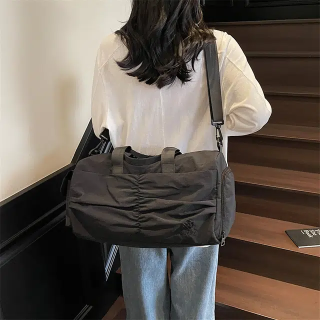 雅鹿 手提外出轻便包运动健身包男短途收纳女行李包 尼龙 单肩包 常规 男女同款情侣款 橘色/黑色/紫色/蓝色/棕色