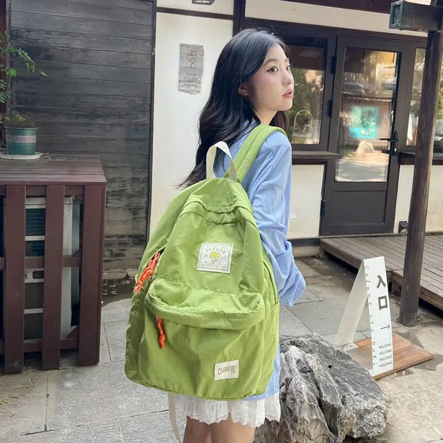 雅鹿 森系简约慵懒风垂感旅行轻便 尼龙 双肩包 男女同款情侣款 绿色/棕色/黑色/白色