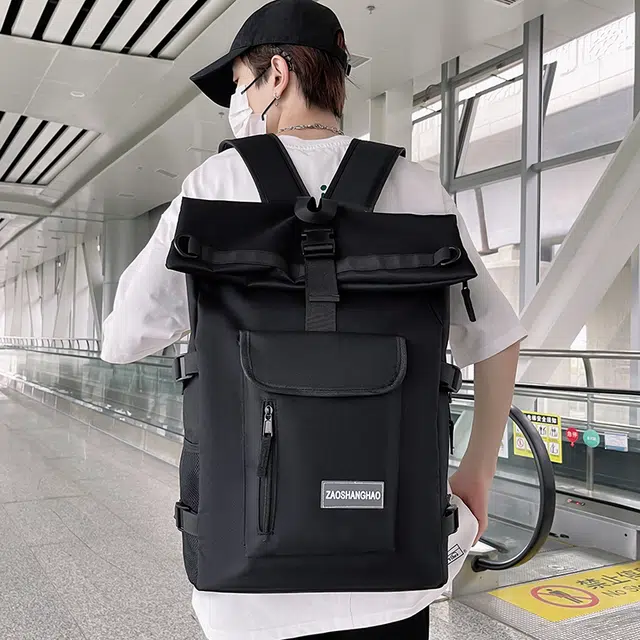 雅鹿 时尚旅游个性休闲学生骑行包旅行包 尼龙 双肩包背包 常规 男女同款情侣款 黑色/灰色