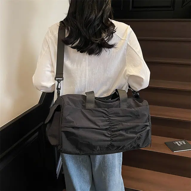 雅鹿 手提外出轻便包运动健身包男短途收纳女行李包 尼龙 单肩包 常规 男女同款情侣款 橘色/黑色/紫色/蓝色/棕色