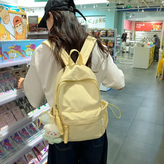 雅鹿 韩系简约纯色 尼龙 书包背包双肩包 女款 多色