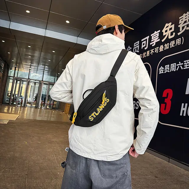 雅鹿 潮流时尚 尼龙 胸包腰包 男女同款情侣款 黑色/白色/黄色/蓝色