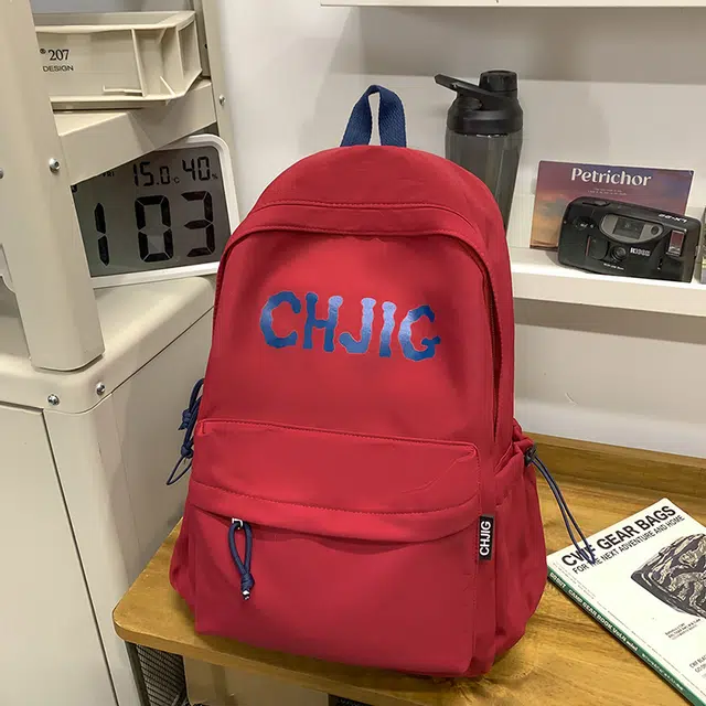 雅鹿 书包初中学生日系复古大容量休闲初中生轻便百搭 尼龙 双肩包背包 男女同款情侣款 蓝色/黄色/红色/黑色