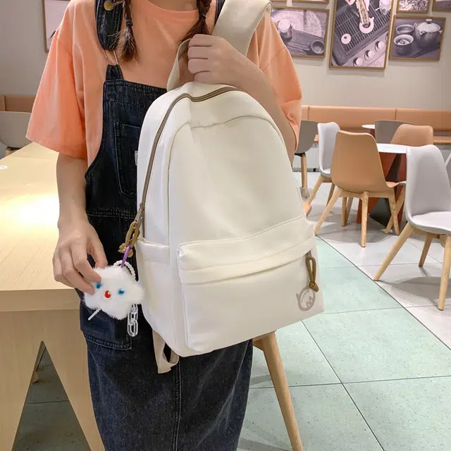 雅鹿 小众小清新撞色学院风 尼龙布 双肩包 男女同款情侣款 黄色/蓝色/黑色/白色