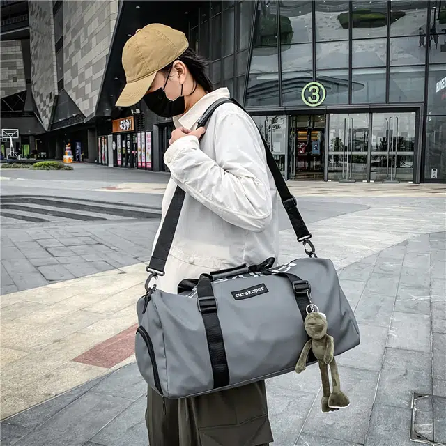雅鹿 干湿分离运动健身瑜伽包短途手提旅游行李袋 尼龙 旅行包 灰色/红色/黑色/香槟色