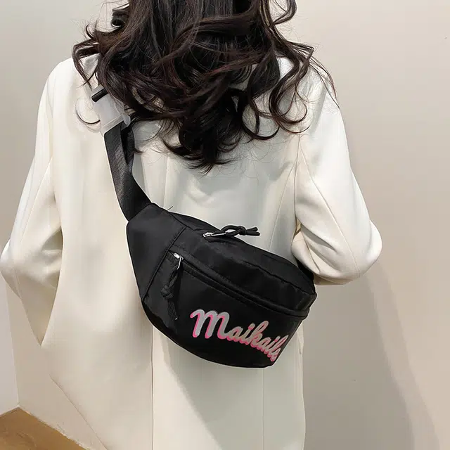 雅鹿 高级感时尚运动休闲 尼龙 胸包斜挎腰包 男女同款情侣款 白色/黑色/红色/粉色