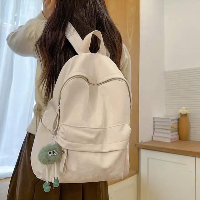 雅鹿 时尚简约 尼龙 双肩包 男女同款情侣款 白色/银色/黑色/粉红色/浅蓝色