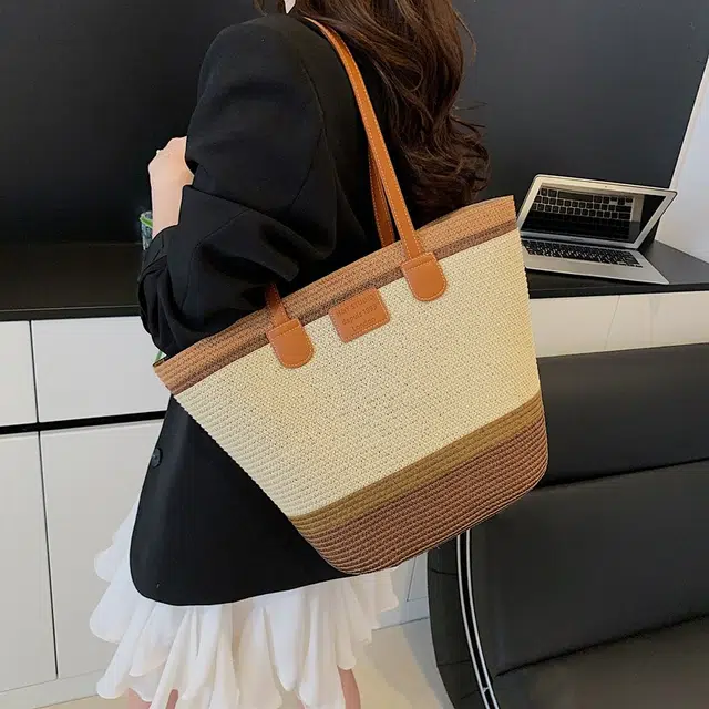 雅鹿 帽子套装旅游沙滩遮阳帽海边度假 草编 单肩包 女款 多色