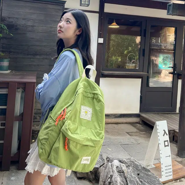 雅鹿 森系简约慵懒风垂感旅行轻便 尼龙 双肩包 男女同款情侣款 绿色/棕色/黑色/白色