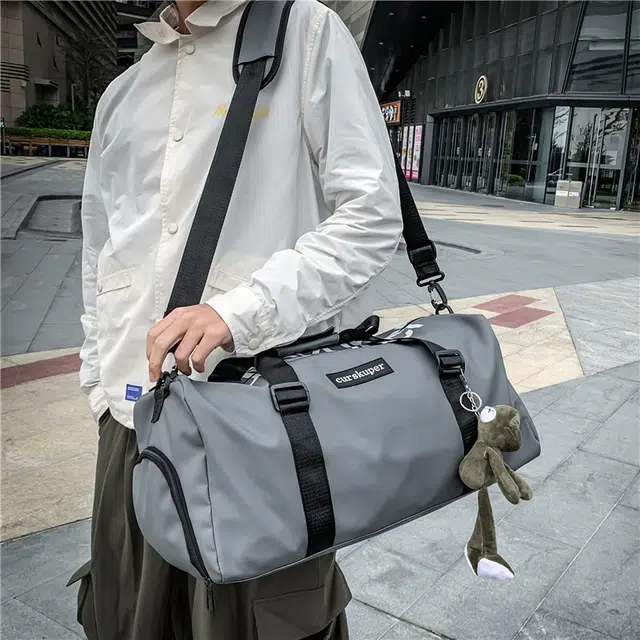 雅鹿 干湿分离运动健身瑜伽包短途手提旅游行李袋 尼龙 旅行包 灰色/红色/黑色/香槟色