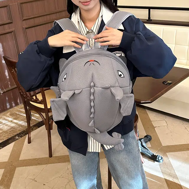 雅鹿 创意个性潮恐龙怪兽搞怪丑萌 尼龙 双肩包 大号 男女同款情侣款 多色