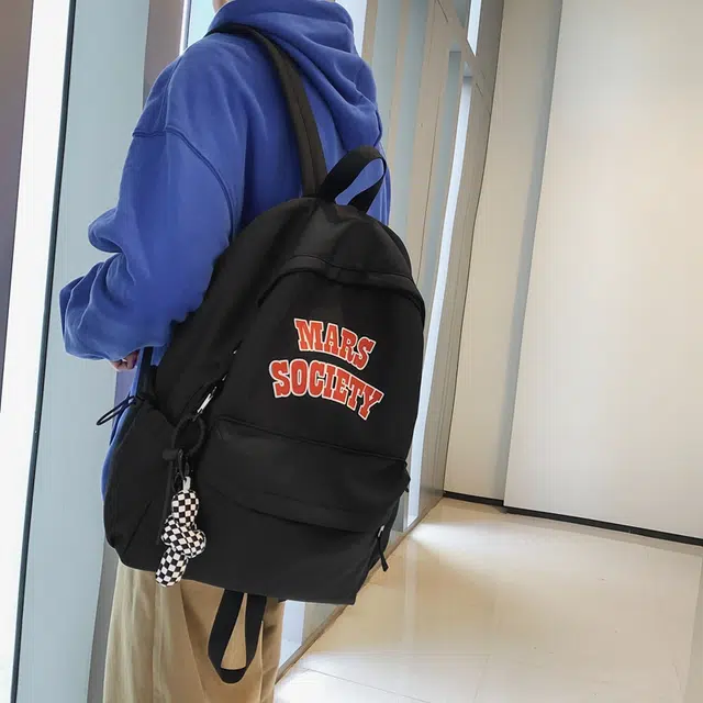 雅鹿 美式复古字母简约 尼龙 双肩包 男女同款情侣款 多色