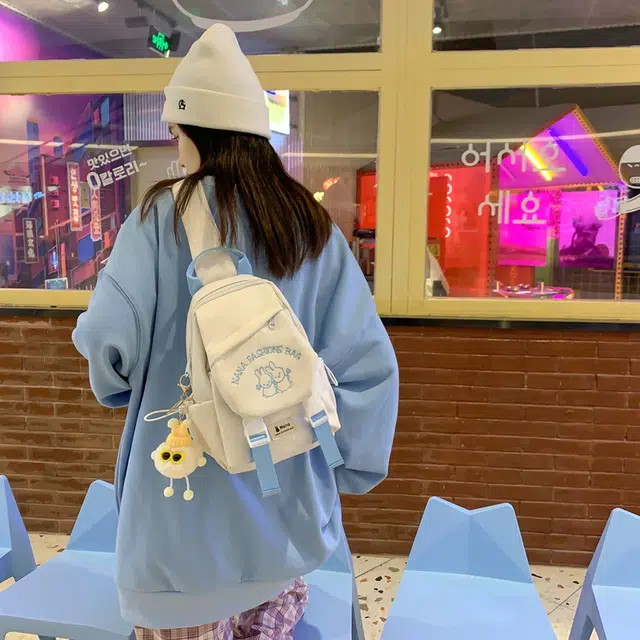 雅鹿 撞色休闲斜背骑行背包平板胸前挎包 尼龙 单肩包胸包 男女同款情侣款 多色