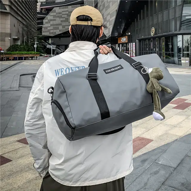 雅鹿 干湿分离运动健身瑜伽包短途手提旅游行李袋 尼龙 旅行包 灰色/红色/黑色/香槟色