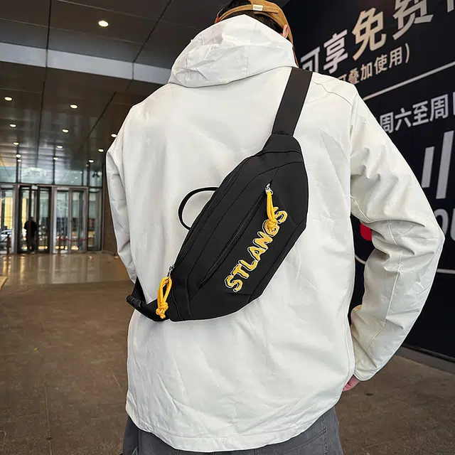 雅鹿 潮流时尚 尼龙 胸包腰包 男女同款情侣款 黑色/白色/黄色/蓝色