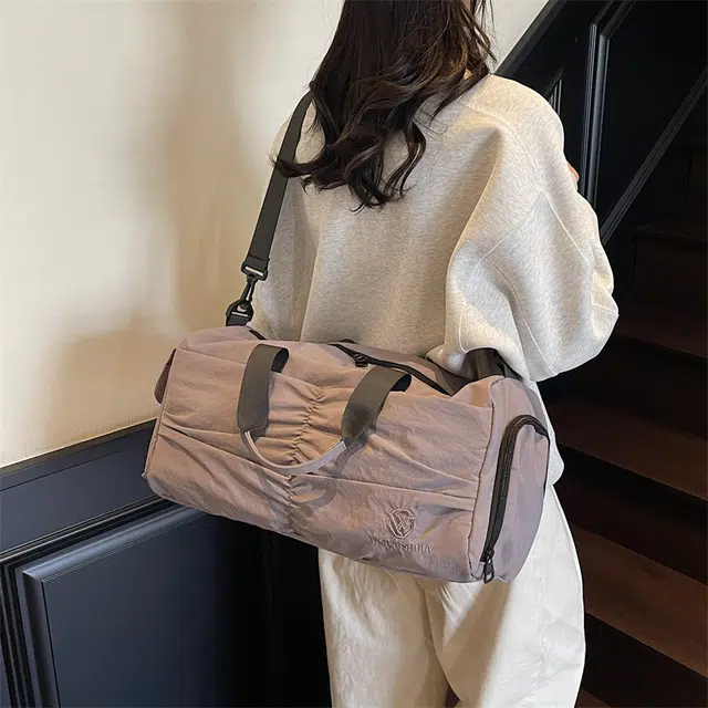 雅鹿 手提外出轻便包运动健身包男短途收纳女行李包 尼龙 单肩包 常规 男女同款情侣款 橘色/黑色/紫色/蓝色/棕色