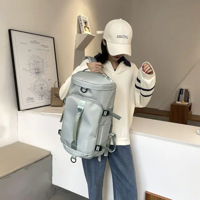 雅鹿 短途单肩手提简约百搭健身包干湿分离户外包 尼龙 旅行包 男女同款情侣款 多色