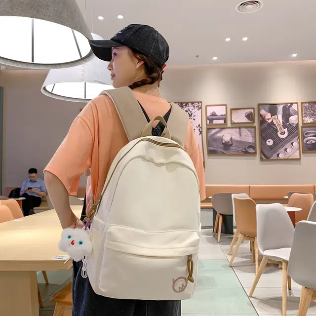 雅鹿 小众小清新撞色学院风 尼龙布 双肩包 男女同款情侣款 黄色/蓝色/黑色/白色
