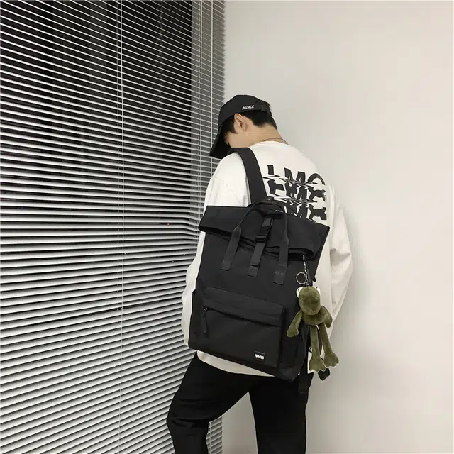 雅鹿 日系初高中大学生百搭 尼龙 背包双肩包 男女同款情侣款 多色