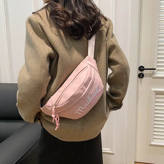 雅鹿 高级感时尚运动休闲 尼龙 胸包斜挎腰包 男女同款情侣款 白色/黑色/红色/粉色