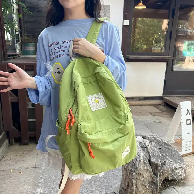 雅鹿 森系简约慵懒风垂感旅行轻便 尼龙 双肩包 男女同款情侣款 绿色/棕色/黑色/白色