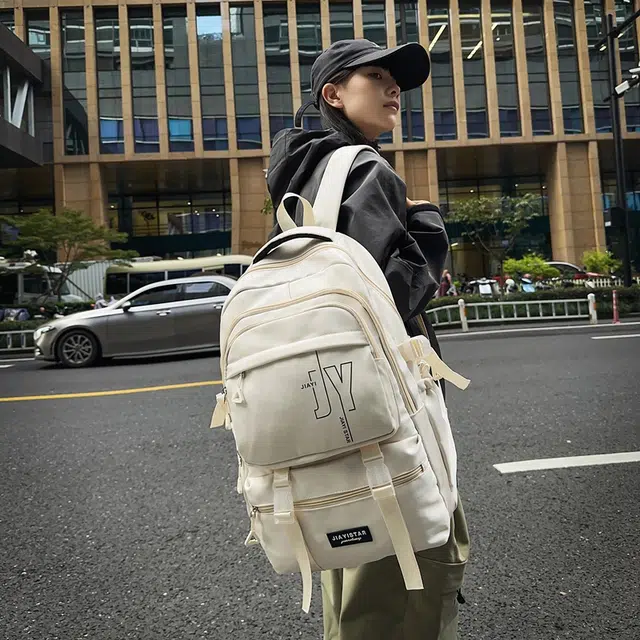 雅鹿 百搭时尚潮流 尼龙 双肩包 男女同款情侣款 白色/灰色/黑色/卡其色/蓝色