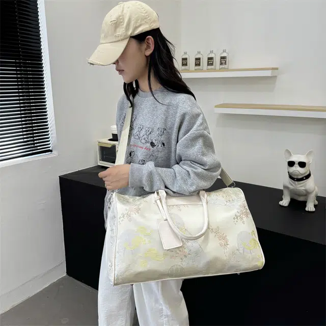 雅鹿 收纳行李袋高颜值时尚防水 尼龙 单肩手提旅行包 男女同款情侣款 多色