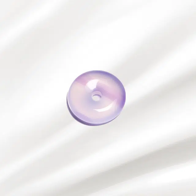 正大福 梦幻紫色平安扣 新中式好运简约大气高级感平安梦幻紫罗兰赠礼 玉髓 吊坠 男女同款情侣款