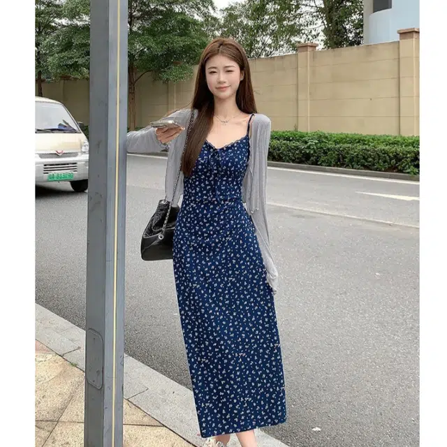费尔岛上的猫 甜酷风修身百搭长袖裙装套装 女款