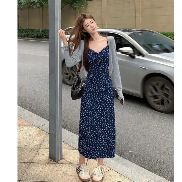 费尔岛上的猫 甜酷风修身百搭长袖裙装套装 女款