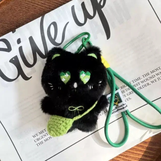 Black Cat Plush Keychain