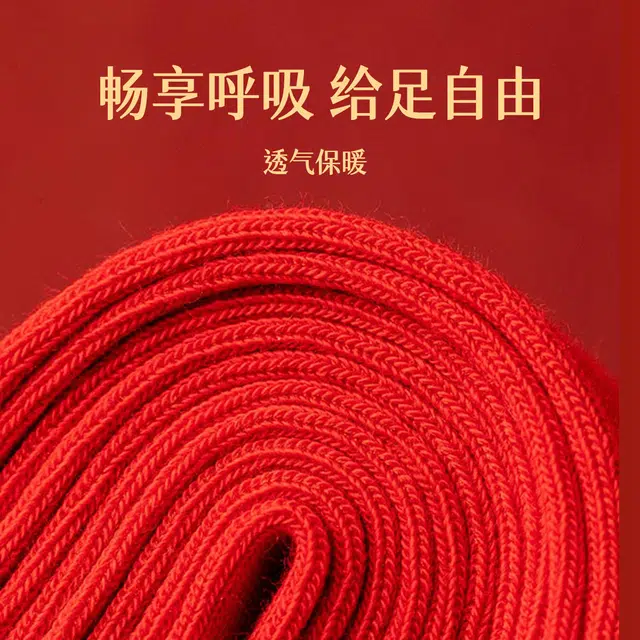 雅鹿 【七星连珠本命年袜】秋冬款新年防臭吸汗女袜兔年刺绣保暖中筒袜 女款