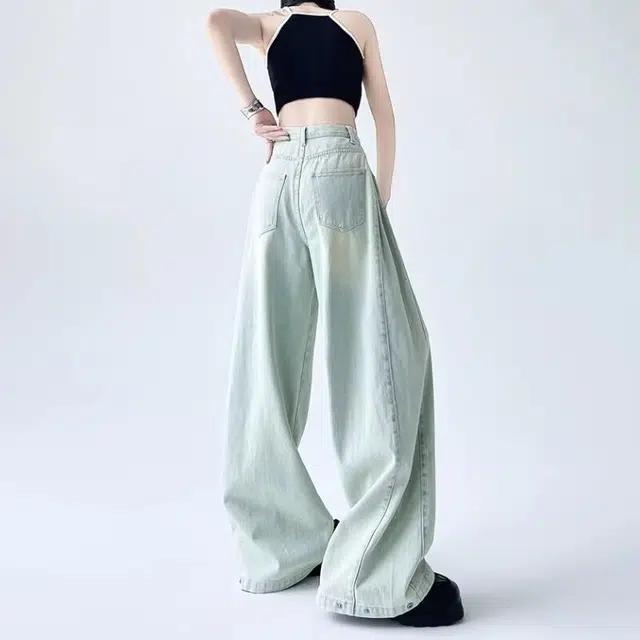 欧迪芬 时尚舒适百搭牛仔裤 女款 浅蓝