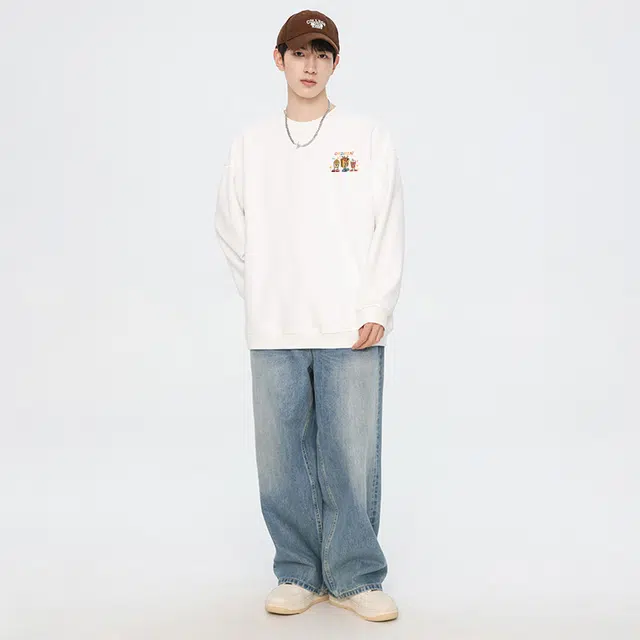 欧迪芬 简约趣味卡通可爱舒适柔软减龄涂鸦卫衣 男女同款