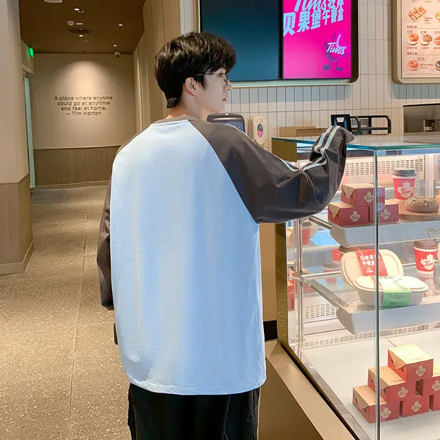 欧迪芬 美式高街 百搭宽松休闲长袖拼色侧边条杠复古学院字母印花潮流运动时尚情侣款户外高级感基础款上衣服通勤无性别卫衣 男女同款