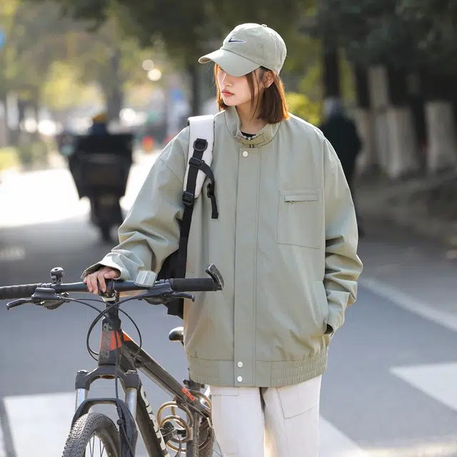 欧迪芬 户外机能风工装美式潮牌立领大口袋设计感宽松旅游百搭夹克外套 男女同款