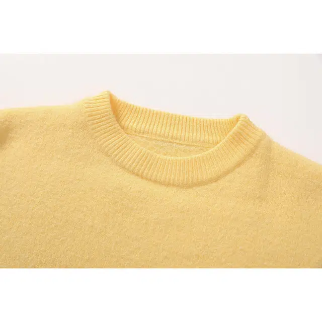 欧迪芬 软糯慵懒风宽松保暖基础款打底衫日常加厚百搭柔软舒适圆领套头毛衣 男女同款