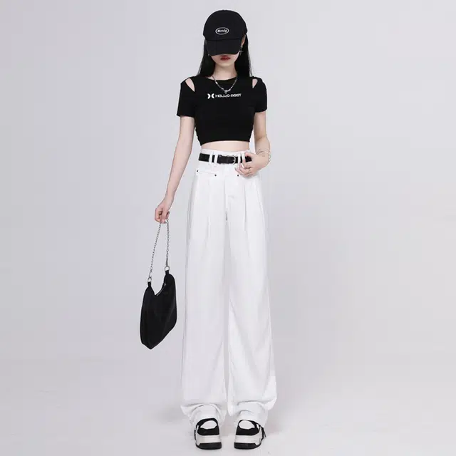 欧迪芬 美式纯色高街显瘦牛仔裤 女款 白色