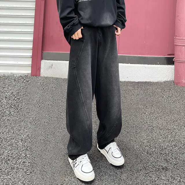 欧迪芬 美式复古水洗做旧染牛仔裤 男女同款