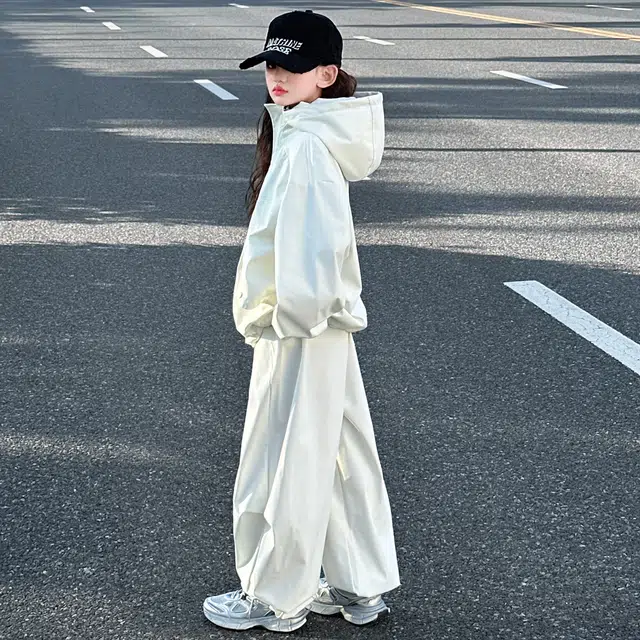 蓝彩何休闲运动套装 女童春秋款韩版连帽外套衣服装中大童洋气时髦儿童秋装潮