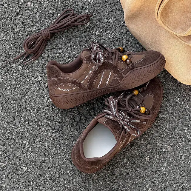 牛反绒皮 时尚美拉德风复古厚底舒适鞋款 耐磨轻便 低帮 生活休闲鞋 女