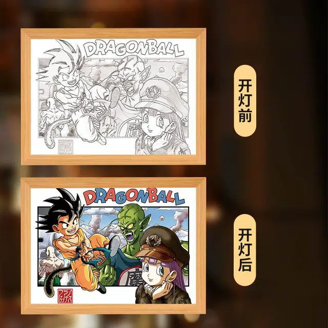 礼莎 七龙珠 卡卡罗特灯光画 创意装饰卧室床头摆件发光小夜灯 动漫周边