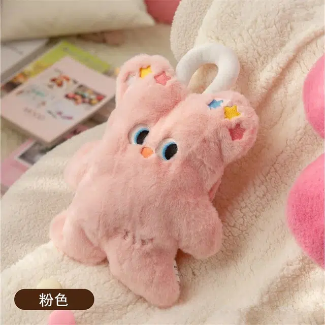 礼莎 萌趣卡通可爱手拎熊 可拆洗电热水袋暖手宝 玩偶周边