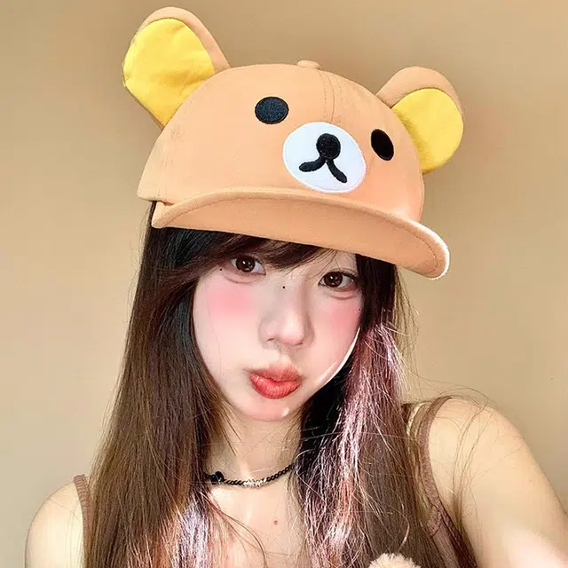 礼莎 毛线针织兔耳帽 可爱显脸小加绒保暖时尚帽冬季 玩偶周边