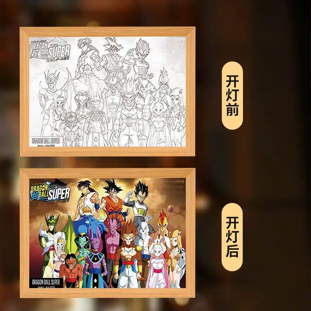 礼莎 七龙珠 卡卡罗特灯光画 创意装饰卧室床头摆件发光小夜灯 动漫周边
