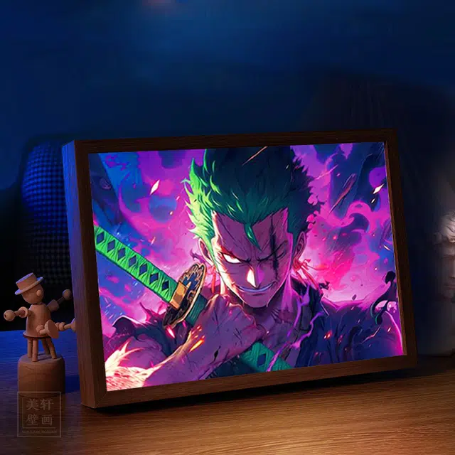 礼莎 罗罗诺亚·索隆 灯光画 创意相框装饰画小夜灯 动漫周边