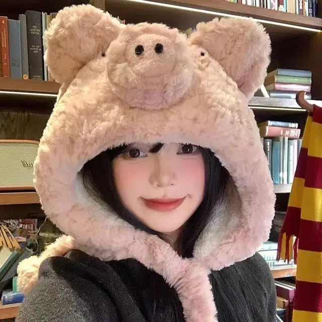 礼莎 小羊耳朵帽子 甜美可爱毛绒帽 保暖 玩偶周边