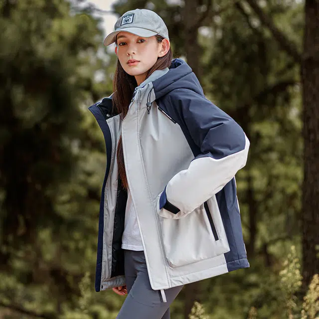 鸭鸭 时尚短款连帽宽松羽绒服 男女同款