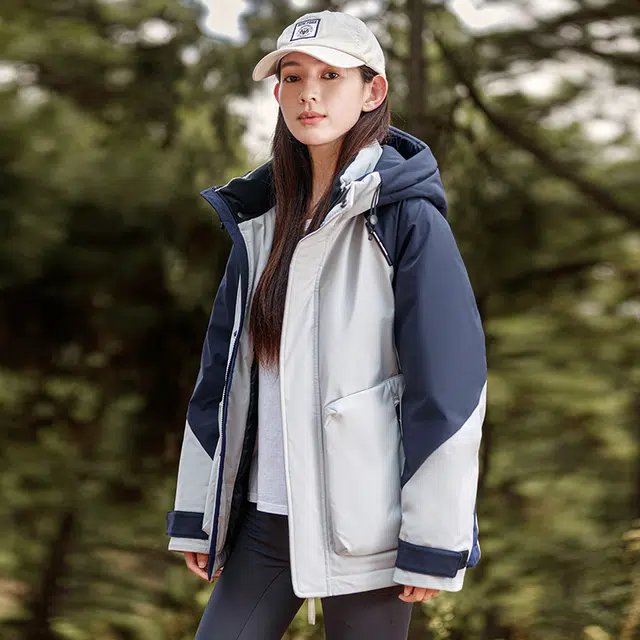 鸭鸭 时尚短款连帽宽松羽绒服 男女同款